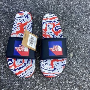 The North Face Slides Mens 13 new Basecamp III Americana USA Red White Blue